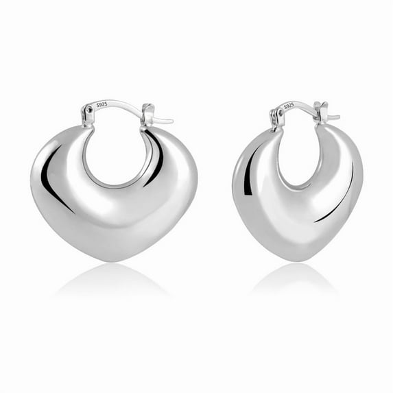 Alexcraft Gold Heart Earrings for Women Trendy Chunky Gold Plated Hoop Earrings Hypoallergenic Earrings Thick Heart Huggie Earring Lover Valentines Day Great Mother Gifts