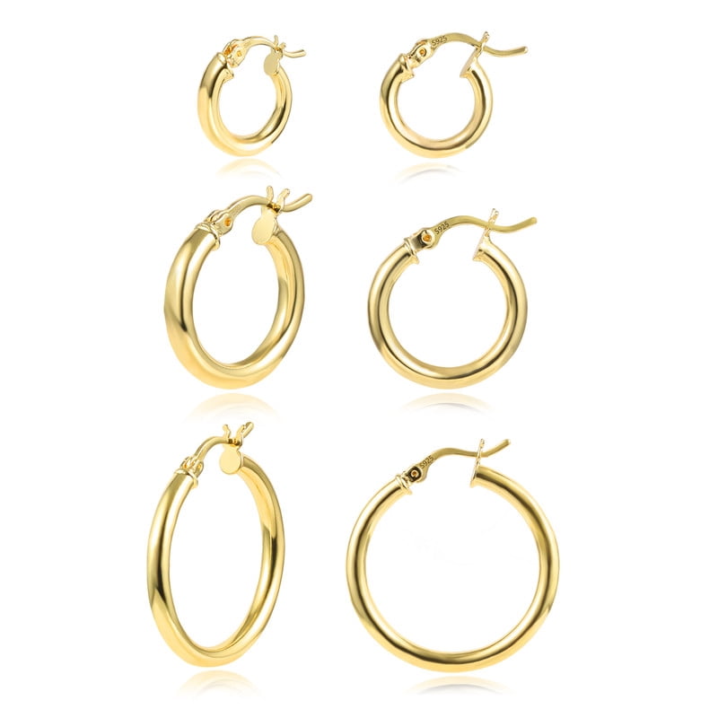 ALEXCRAFT Chunky Hoop Ohrringe Aus Messing – Versilbert, Hypoallergen, Perfekt Als Geschenk