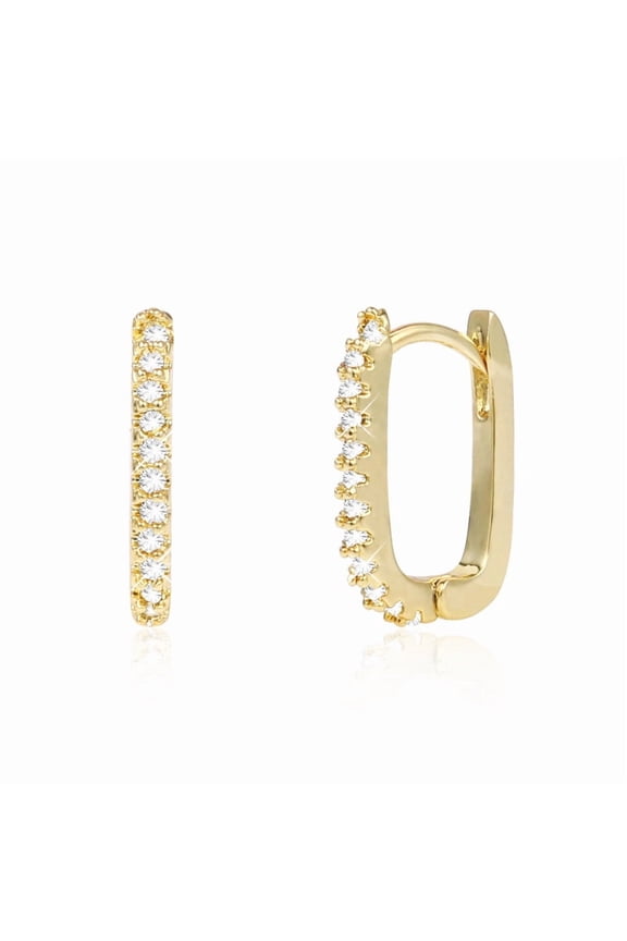 Gold Huggie Earrings Small Huggie Hoop Earrings for Women 14K Gold Plated Hypoallergenic Cubic Zirconia Huggies Gold Silver Hoop Earrings for Women