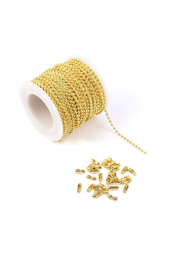 Gold Necklace Chains for Jewelry Making, 32.8 Feet Jewelry Chains for DIY Necklace Bracelet Jewelry Making with Connectors