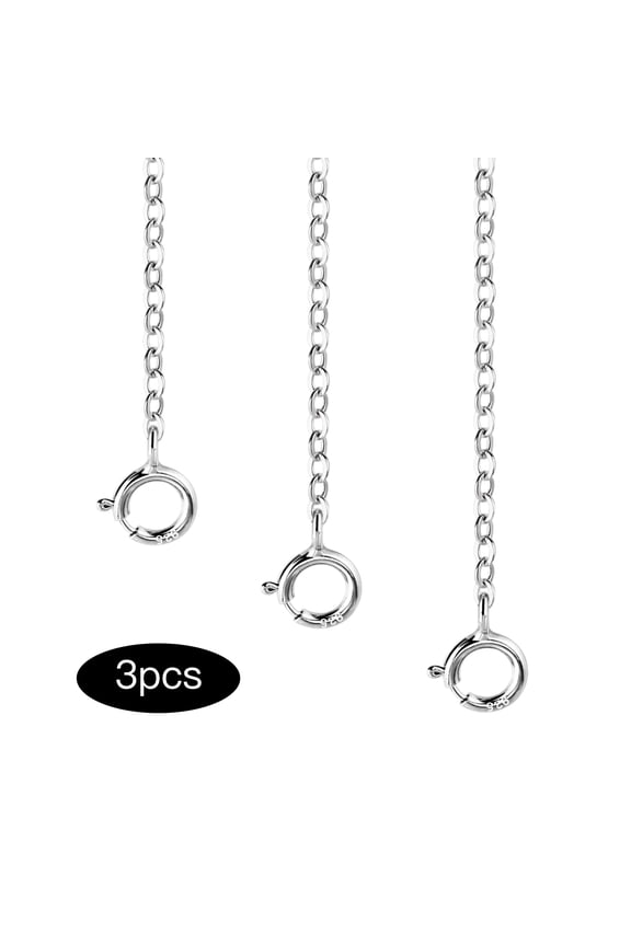 Gold Necklace Extenders 14k Gold Plated Extender Chain 925 Sterling Silver Extension Bracelet Extender Gold Chain Extenders for Necklaces 3 Pcs (1 2 3 Inch)