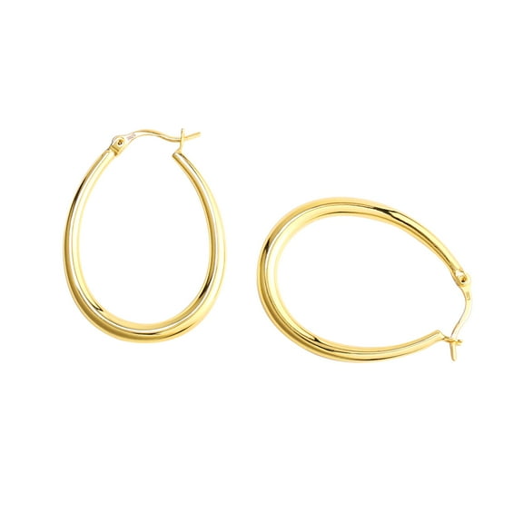 Alexcraft Gold Teardrop Hoop Earrings for Women - 14K Gold Plated, Sterling Silver Post, Hypoallergenic Jewelry