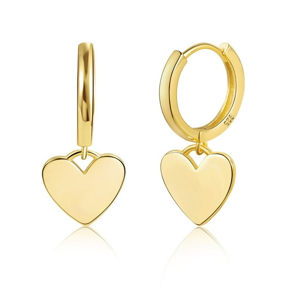 Alexcraft Heart Earrings for Women Trendy 14K Gold Plated Huggie Hoop Heart Earrings Dangling Dangle Valentines Day Jewelry Gifts