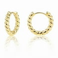 thumbnail image 1 of Alexcraft Hoop Earrings Set for Women, 14K Gold Plated Twisted Huggie Hoop Earring Hypoallergenic Thick Open Lightweight Chunky Hoop Earrings Jewelry for Gifts, 1 of 7