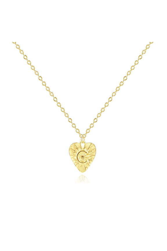 Initial heart Necklace for Women | 14K Gold Plated Initial Charm Necklace A-Z Pendant Necklace | Trendy Heart Letter Necklace Gold Jewelry Gift for Women