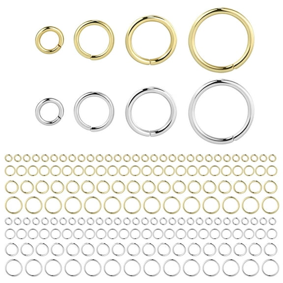 Alexcraft Jump Rings Kit With 900PCS - Open Jump Rings 4/6/8/10mm Gold and Silver Plated Lobster Clasps and Jump Rings Opener for Jewelry Making Keychains and Necklace Repair