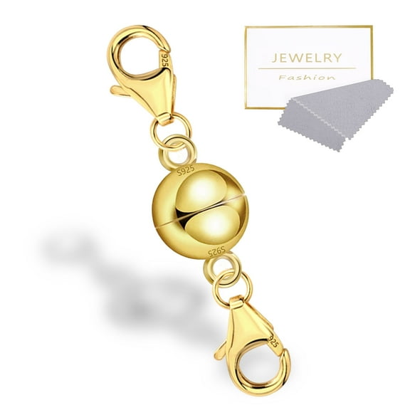 Alexcraft Magnetic Necklace Clasps and Closures with Lobster Clasp,14K Gold Plated and Silver Plated  Magnetic Jewelry Clasps for Necklaces Extender Magnetic Clasp Bracelet Closures Jewelry Making