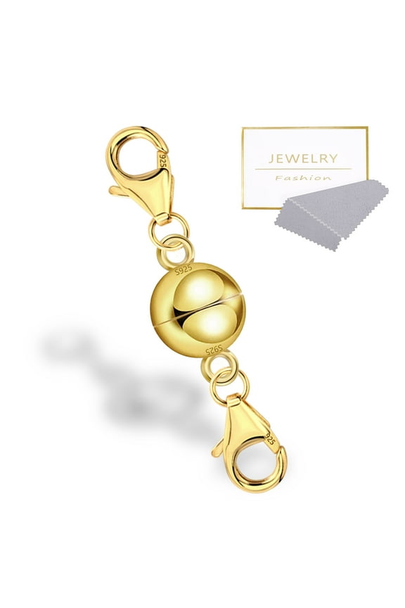 Magnetic Necklace Clasps and Closures with Lobster Clasp,14K Gold Plated and Silver Plated Magnetic Jewelry Clasps for Necklaces Extender Magnetic Clasp Bracelet Closures Jewelry Making