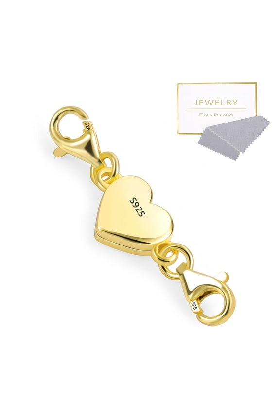 Necklace Clasps and Closures with Extenders, 14K Gold Plated and 925 Sterling Silver Jewelry Clasps for Women