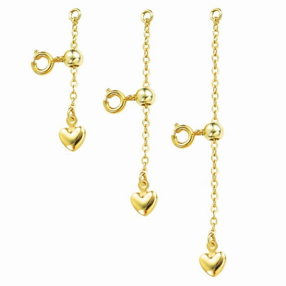 Alexcraft Necklace Extender Chain Adjustable 14k Gold Plated Silver Necklace Chain Extender with Spring Clasp for Necklace Bracelet Jewelry Making(3 Pcs)