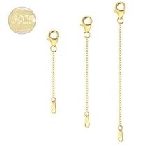 Alexcraft Necklace Extenders, 14k Gold Plated Chain Extenders for Necklaces, Gold Necklaces Bracelet Anklet Extender for Women Jewelry Making, 3 Piece Set, 2", 3", 4"