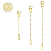 ALEXCRAFT Necklace Extenders, 14k Gold Plated Chain Extenders for Necklaces, Gold Necklaces Bracelet Anklet Extender for Women Jewelry Making, 3 Piece Set, 2", 3", 4"