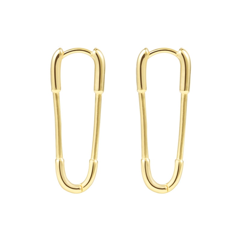 Alexcraft Safety Earrings for Women 14K Gold Plated Earrings Hoop Hypoallergenic Dangle Earrings Safety Pin Jewelry for Christmas Birthday for Women