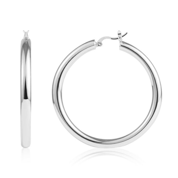 Alexcraft Thick Gold Chunky Earrings Steling Silver Post Hoops Earrings For Women Hollow Tube Hoops Earrings Hypoallergenic Lightweight Huggie Hoop Large Earrings