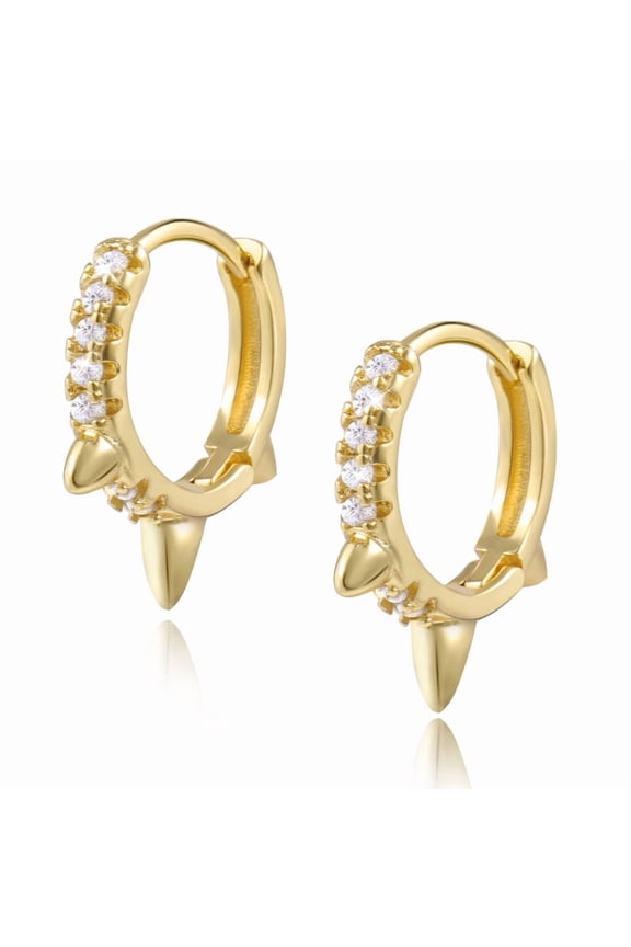 Women Gold Huggie Hoop Earrings Ear Stud Cuff 14K Gold Plated Small Simple Minimalist Hypoallergenic Everyday Jewelry