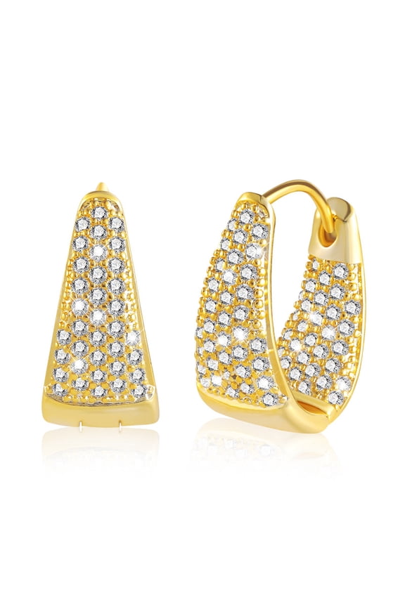 Women Gold Huggie Hoop Earrings Ear Stud Cuff 14K Gold Plated Small Simple Minimalist Hypoallergenic Everyday Jewelry