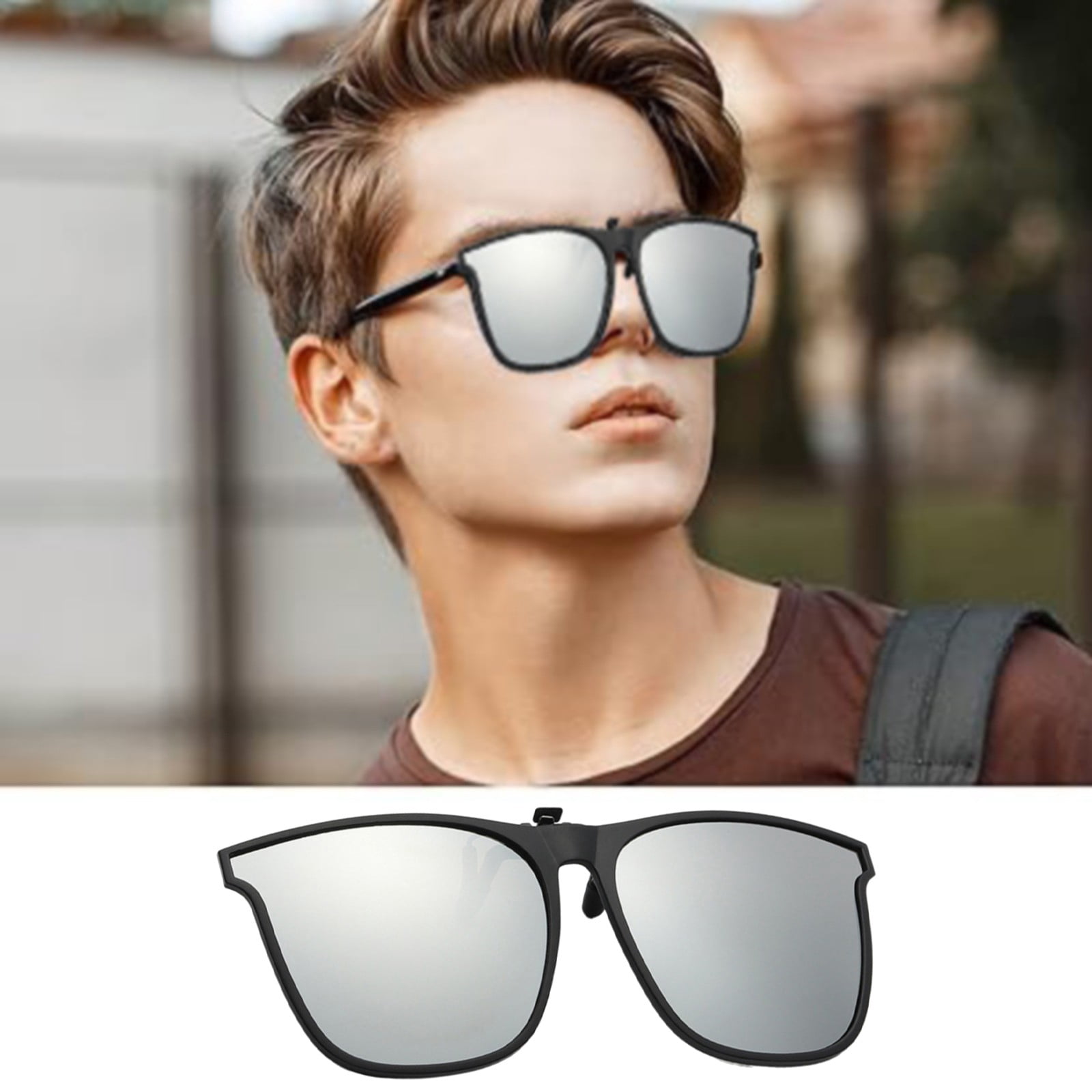 Alexda Polarized Clip On Sunglasses Anti Glare TR90 Frame Flip Up