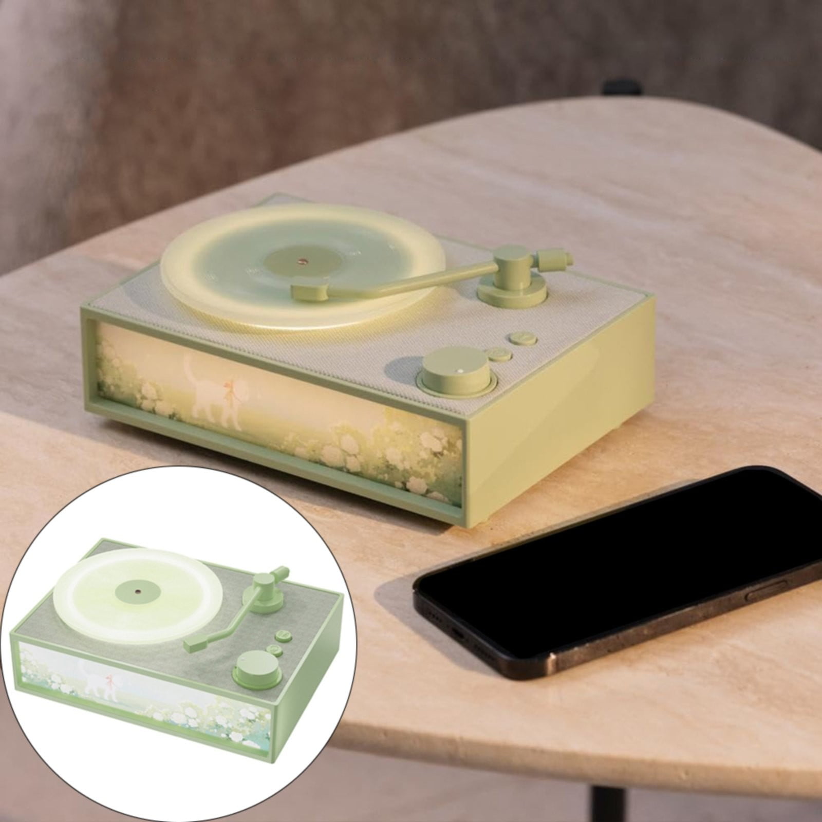 Bluetooth Speaker For Record Player Alexda Portable Bluetooth Speaker With Lights Vintage Record Player