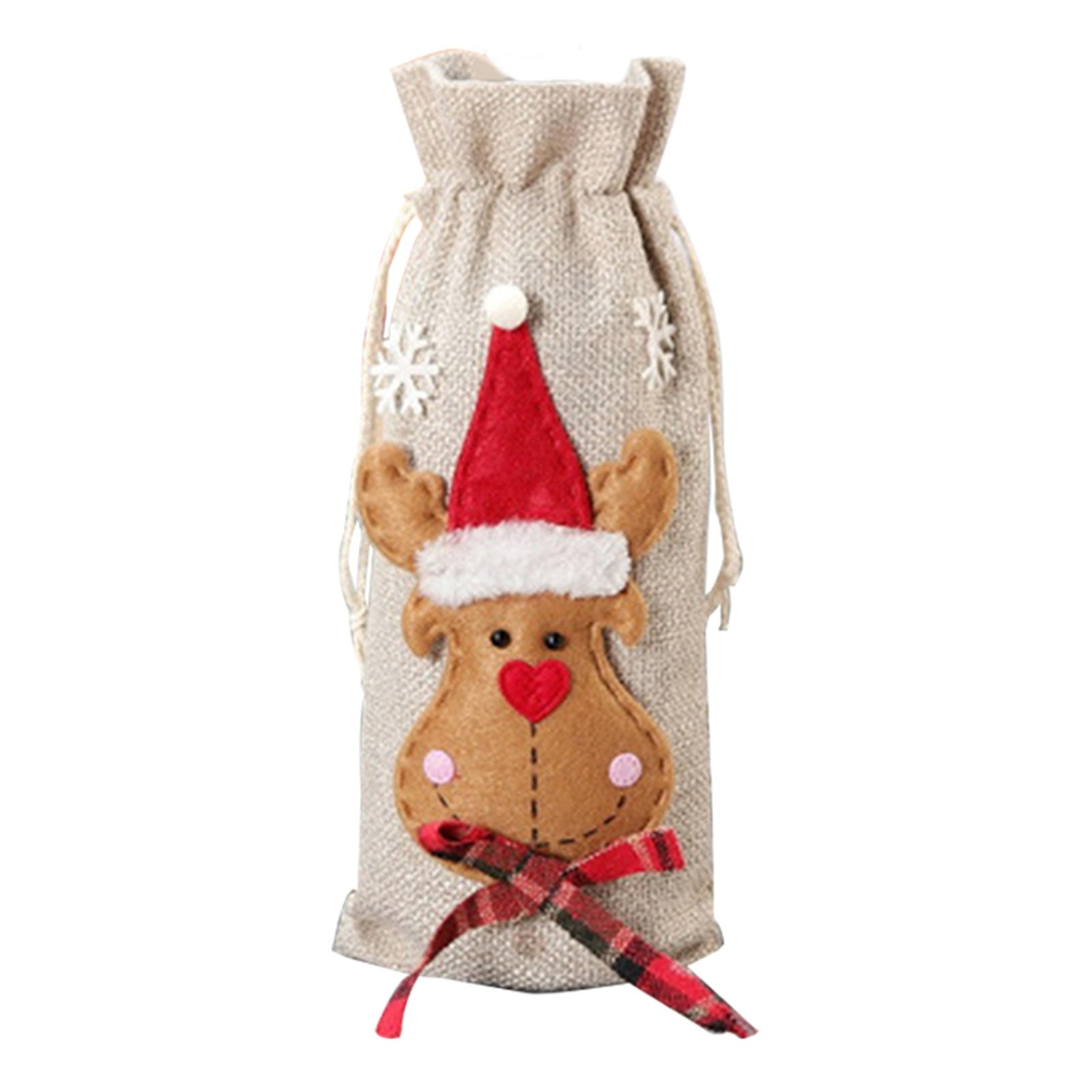 Alexda Set Of 4 Christmas Wine Bottle Cover Bags Burlap Wine Bottle