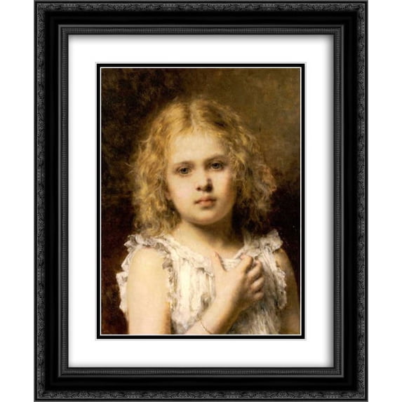 Alexei Alexeivich Harlamoff 2x Matted 20x24 Black Ornate Framed Art Print 'A Young Beauty'
