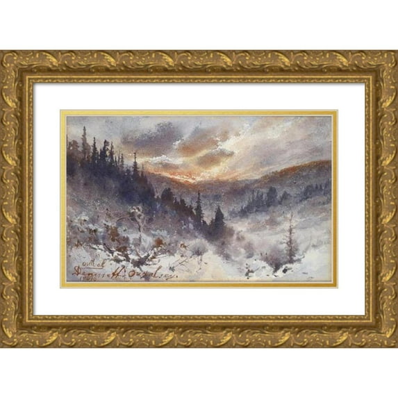 Alexei Kuzmich Denisov-Uralsky 18x13 Gold Ornate Wood Frame and Double Matted Museum Art Print Titled - The Urals (1910)