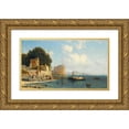 thumbnail image 1 of Alexei Petrovich Bogoliubov 14x10 Gold Ornate Wood Frame and Double Matted Museum Art Print Titled - Coastline Near Sorrento (1857), 1 of 4