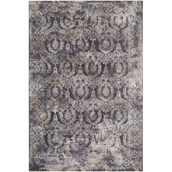 BoutiqueRugs Alexei Traditional Area Rug - Black, Gray, Charcoal - 2' x 2'11"