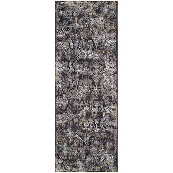 BoutiqueRugs Alexei Traditional Runner Rug - Black, Gray, Charcoal - 2'7" x 10' Runner