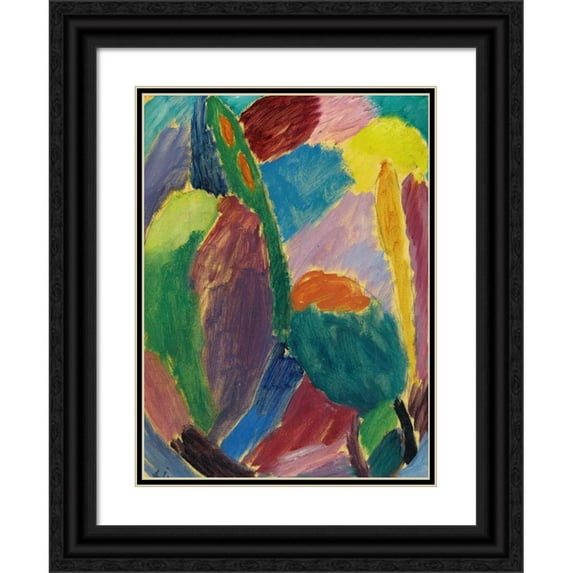 Alexej von Jawlensky 11x14 Black Ornate Wood Framed Double Matted Museum Art Print Titled: Variation (Before 1921)