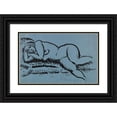 thumbnail image 1 of Alexej von Jawlensky 18x13 Black Ornate Wood Framed Double Matted Museum Art Print Titled - Lying Female Act with Closed Eyes (Approx. 1912), 1 of 5