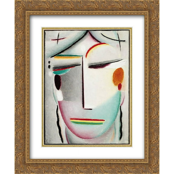 Alexej von Jawlensky 2x Matted 20x24 Gold Ornate Framed Art Print 'Saviour's Face Distant King - Buddha II'