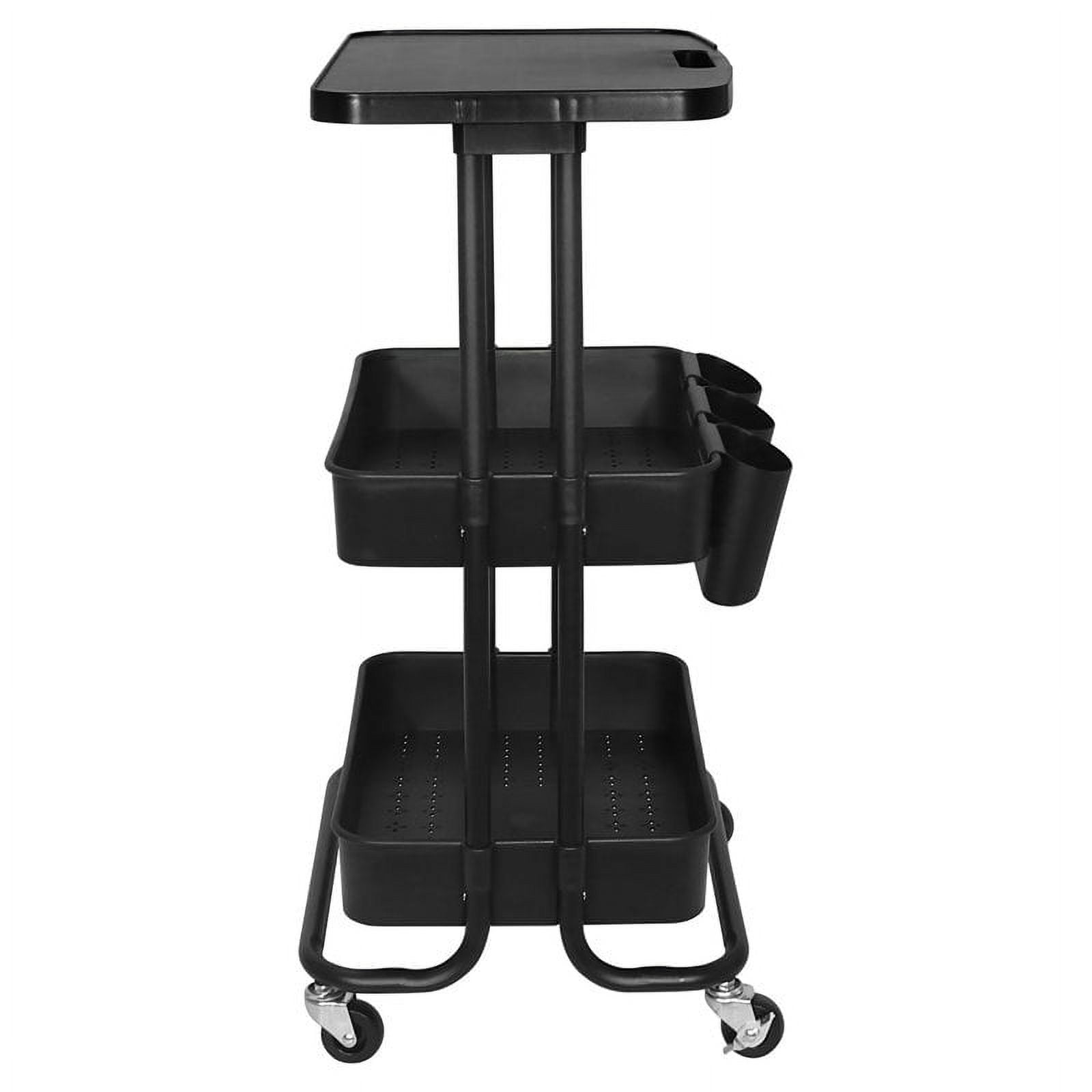 Alexent 2Tier Table Top Plastic Storage Trolley Rolling Cart Organizer