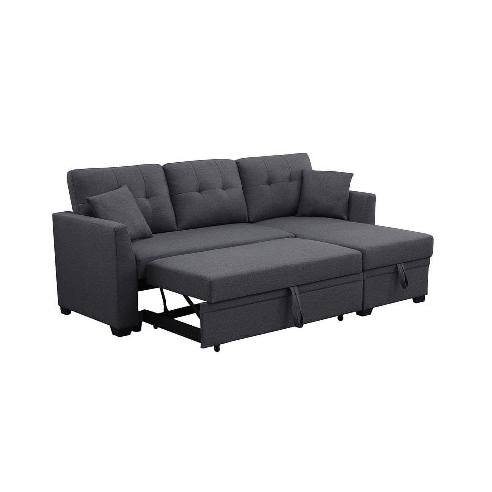 Alexent 3-Seat Modern Fabric Sleeper Sectional Couch Bed with Storage ...