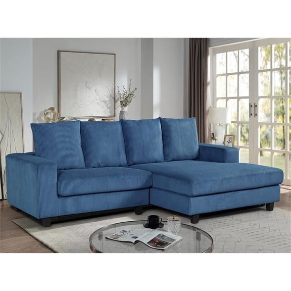 Alexent Deep Seat Sofa Couch Fabric Modular Sectional Sleeper Bed Blue