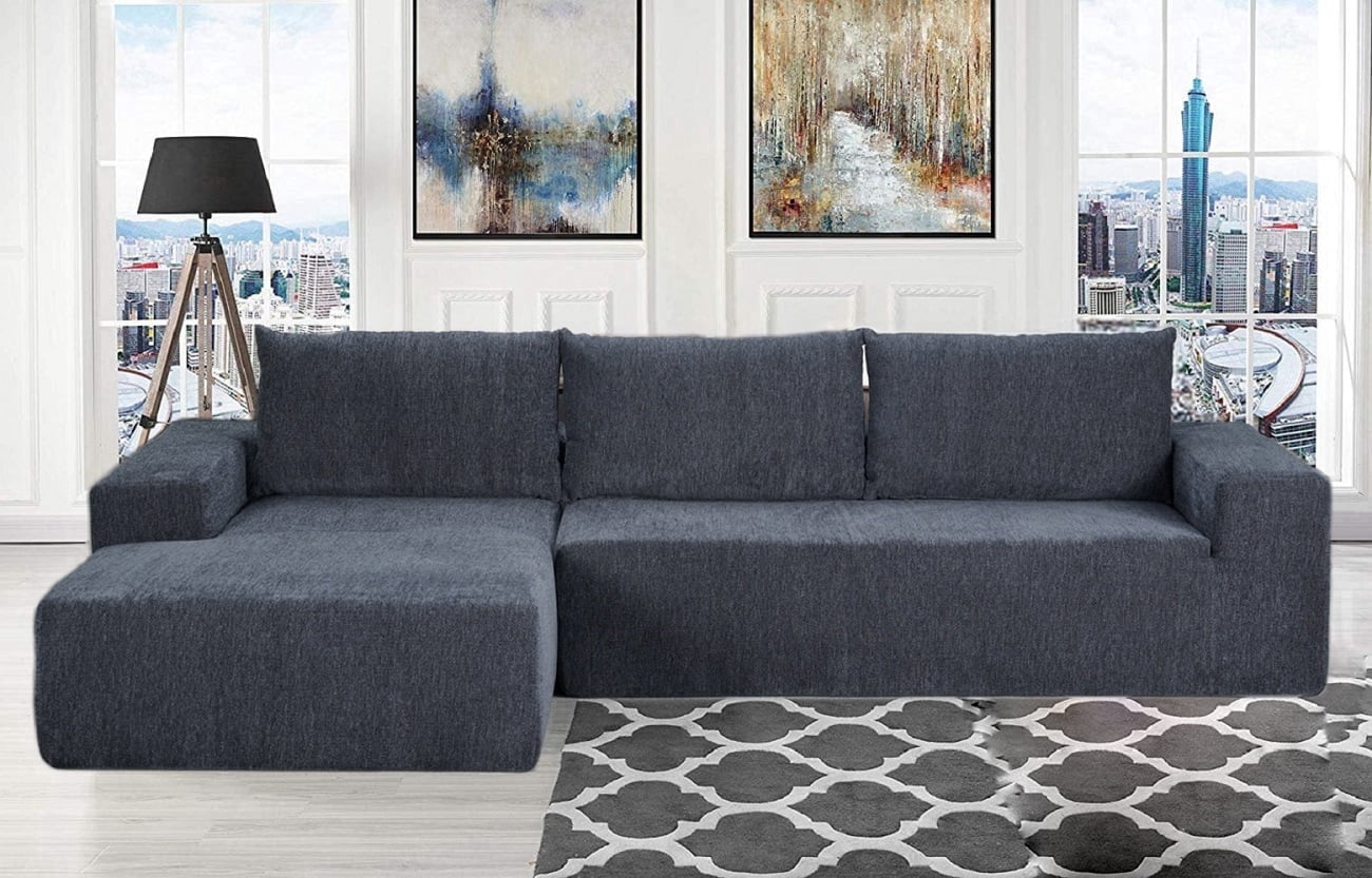 Alexent L-Shaped Modular Modern Sofa, 108” Deep Seat Lounge Sofa for ...