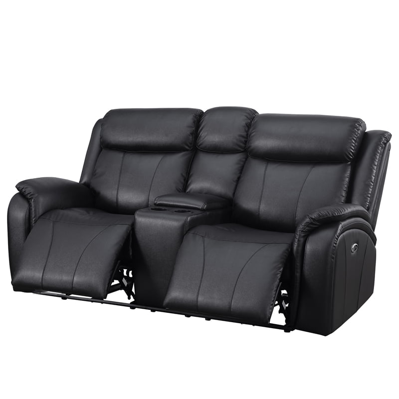 Alexent Leather Loveseat Recliner Power Lift Reclining Sofa w Cupholder