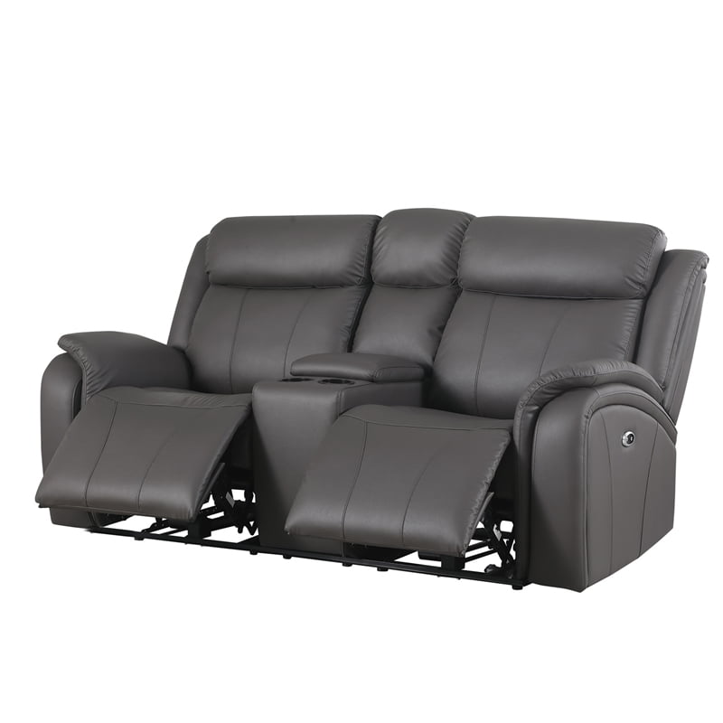 Alexent Leather Loveseat Recliner Power Lift Reclining Sofa w Cupholder