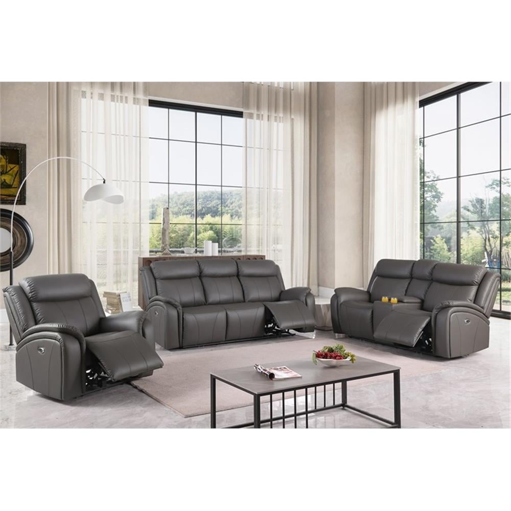 Alexent Leather Recliner Sofa 3 Pieces Power Recliner Home