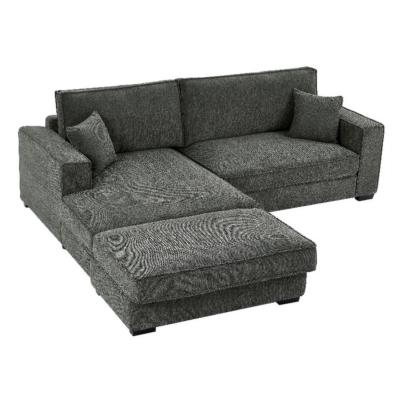 Alexent Modular Sectional Sofa w Ottoman LEFT-Facing Chaise Couch Dark ...