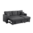 thumbnail image 1 of Alexent Sleeper Sofa with Pullout Bed, Lounge Sofa with Storage, 3 Seats Reversible Sleeper Sofa for Bedroom, Living Room, Dark Gray, 1 of 9