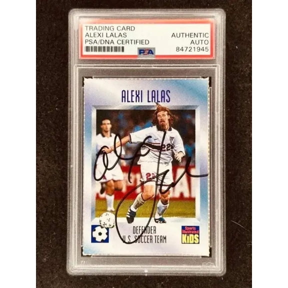Alexi Lalas autographed U.S. Soccer 1996 Sports Illustrated for Kids card PSA/DNA slabbed