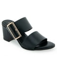 thumbnail image 1 of Alexis Bendel Ladies Black Vachetta Leather Heel Sandals Size 10, 1 of 6