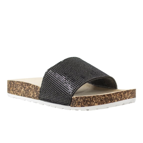 Alexis Bendel Women's Adult Comfort Rhinestone Embellished Slide Sandal