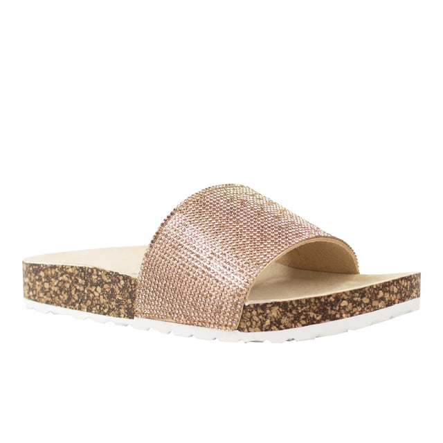 Alexis Bendel Women's Vintage Summer Stylish Rhinestone Slide Sandal ...