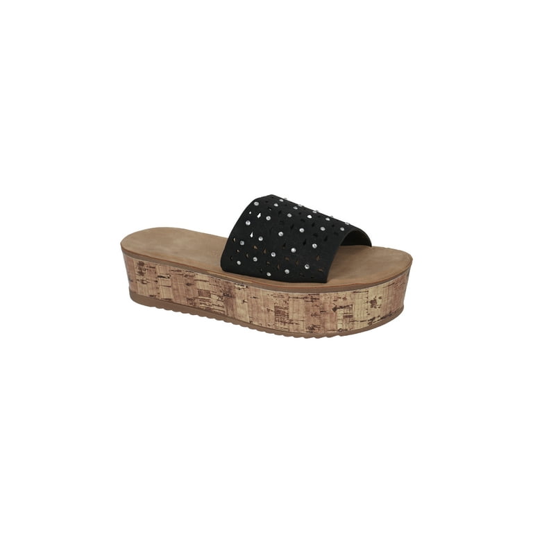 Low heel cork wedge sandals best sale