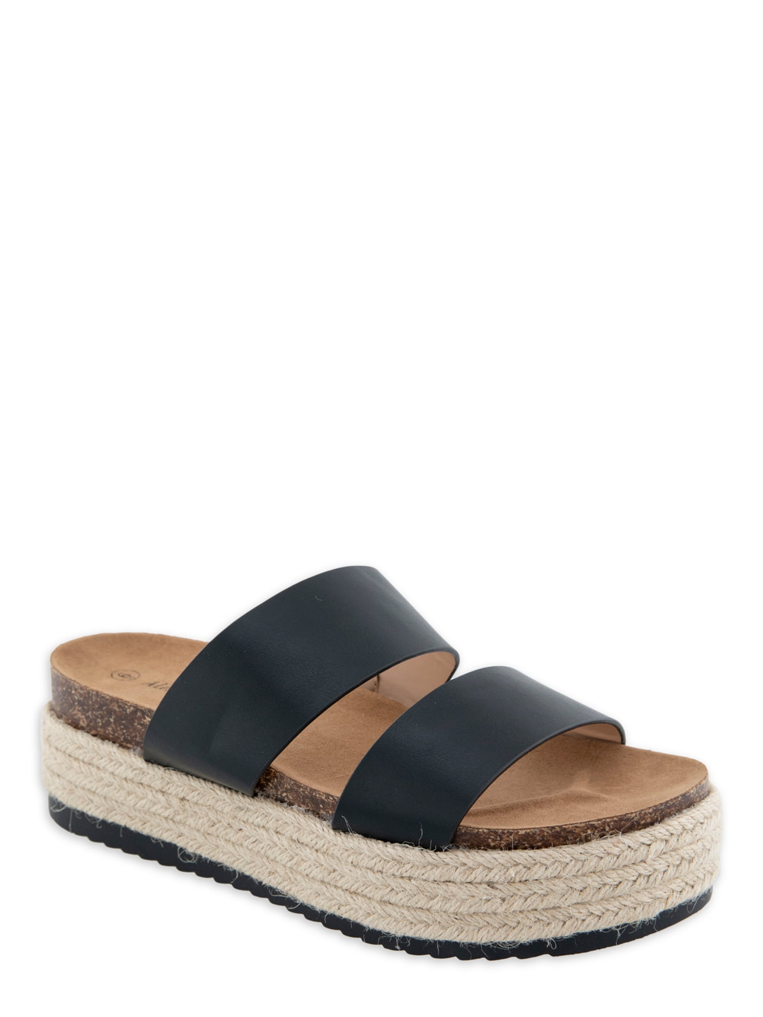 Alexis Bendel Women s Low Heel Espadrille Platform Footbed Sandals Sizes 6 10 Walmart