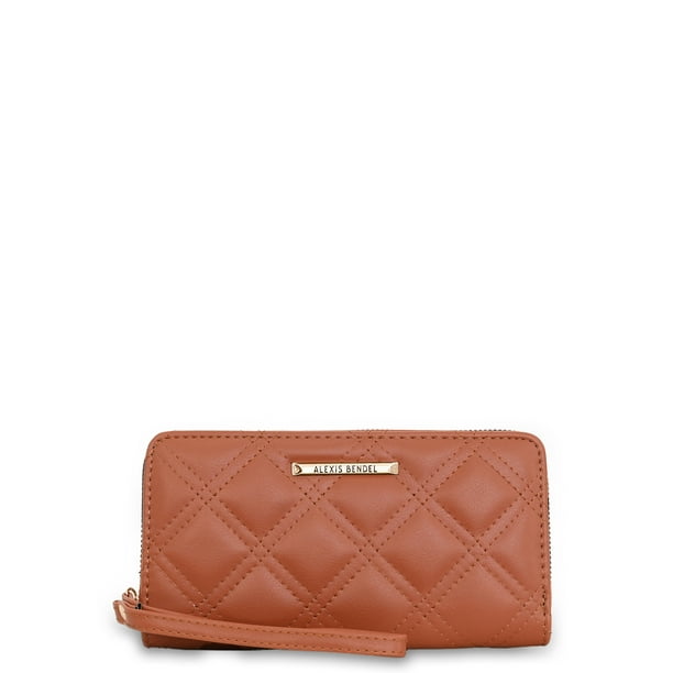 Alexis Bendel Women s Quilted Wristlet Wallet Card Holders 2 Cash Pockets Phone Slot