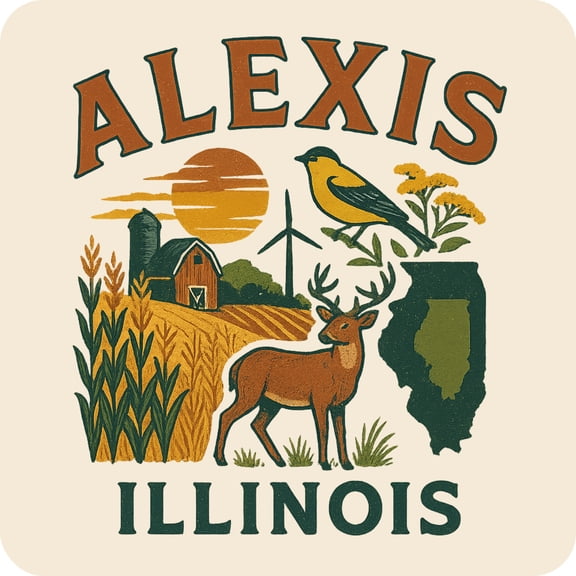 Alexis Illinois Keepsakes Souvenir Vinyl Sticker – Destination Travel Keepsake Collectible (3-Inches Wide)