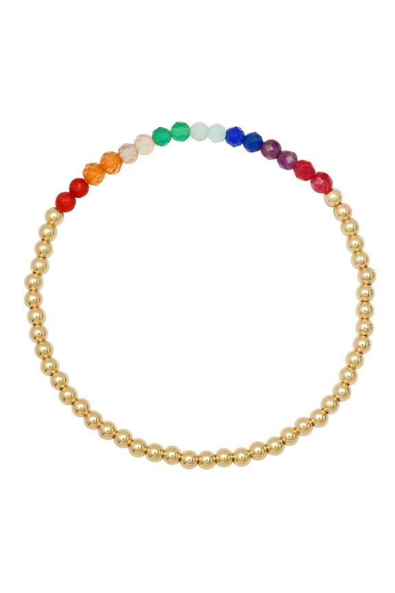 3mm YGF Bracelet with Rainbow Beads