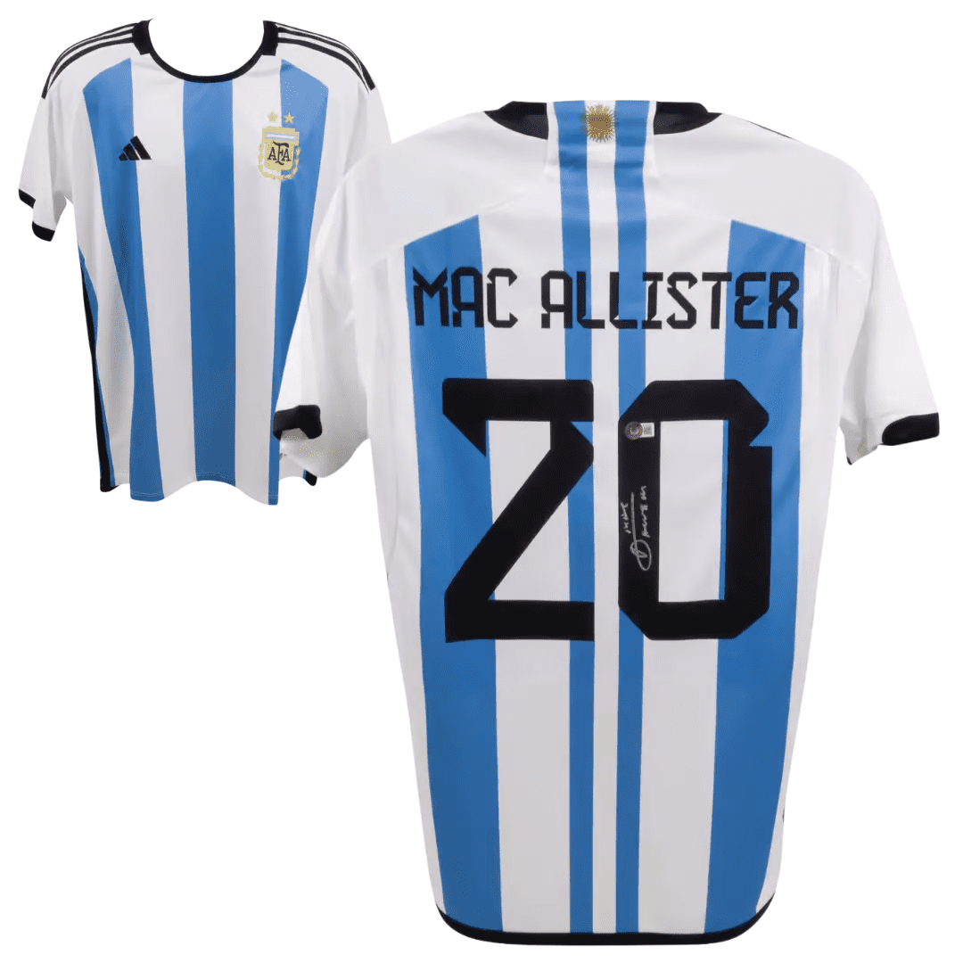 Alexis Mac Allister Signed Argentina FC Home Soccer Jersey 20 with
